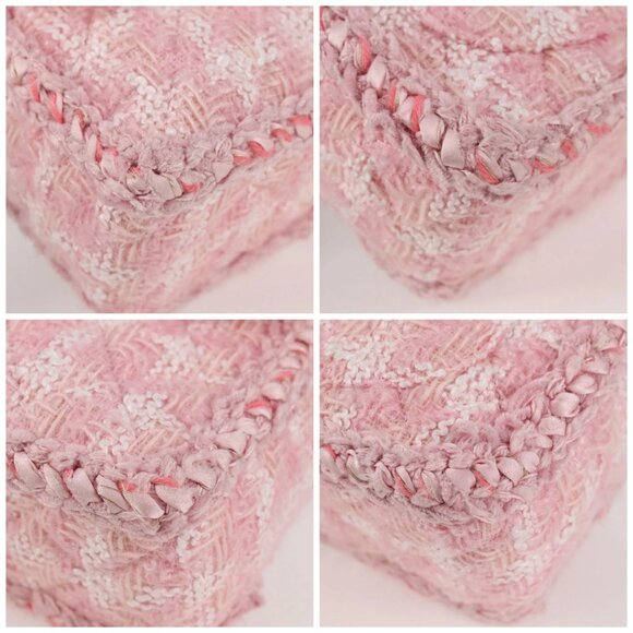 CHANEL Chain Matelasse 2.55 Shoulder Bag Tweed Pink CC Auth 121623AM - Picture 14 of 16
